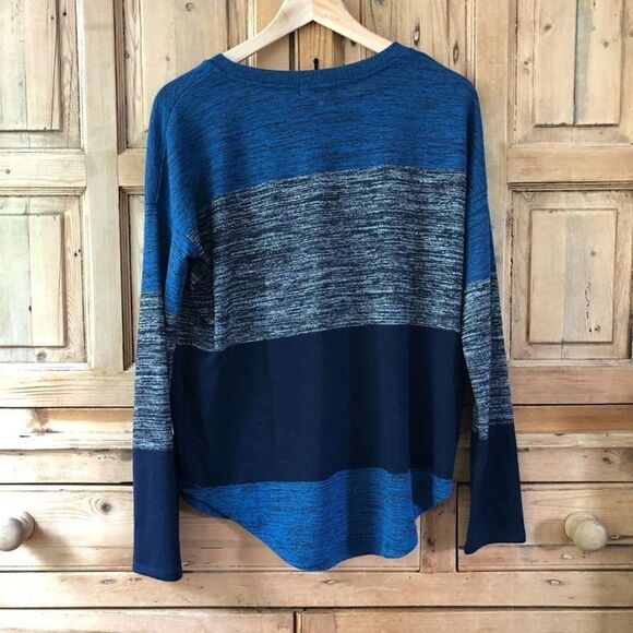 Rag & Bone Women's Size Small Blue Gray Black Striped Sweater Knit Casual - Picture 5 of 7